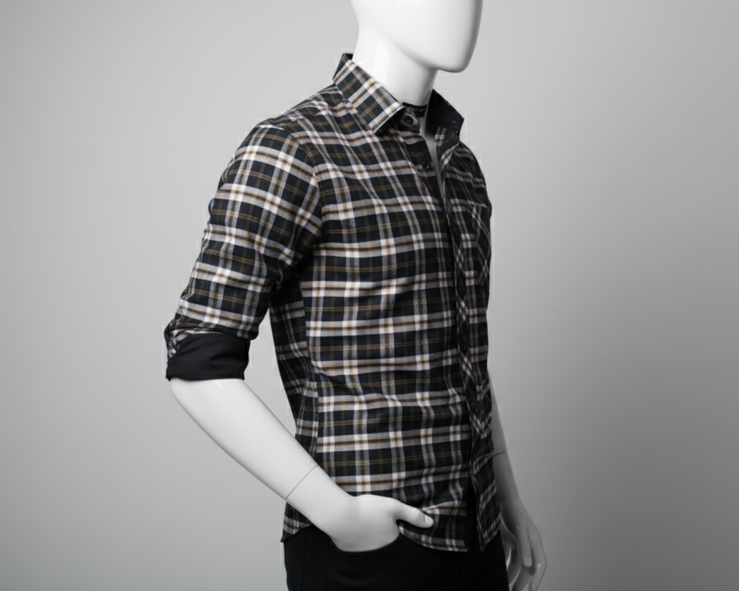 Black & White Check Casual Shirt