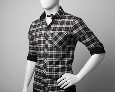 Black & White Check Casual Shirt