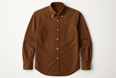 Button-Down Collar brown shirt