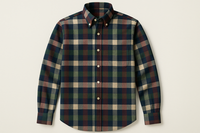 Button-Down Collar full design multi color check shirt